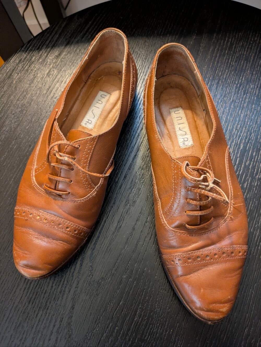 Unisa Classic Women's Brown Leather Oxford Shoes Size 7-1/2 B